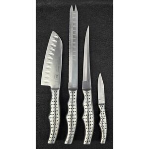 4 Vtg Forever Sharp Platinum Series Stainless Steel Knives Ergonomic Air Flow